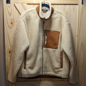 Orvis Stowe Leather-trimmed Sherpa Fleece Jacket, Full Zip, Men's XL